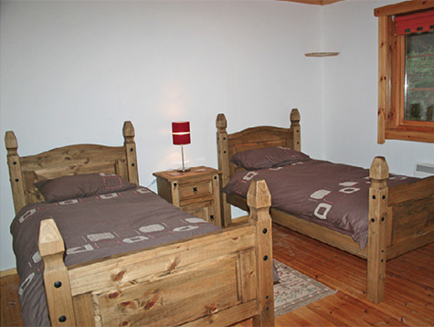 wildwood log cabin twin bedroom